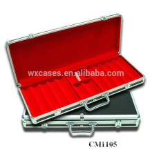 New arrival strong 500 aluminum poker case leather